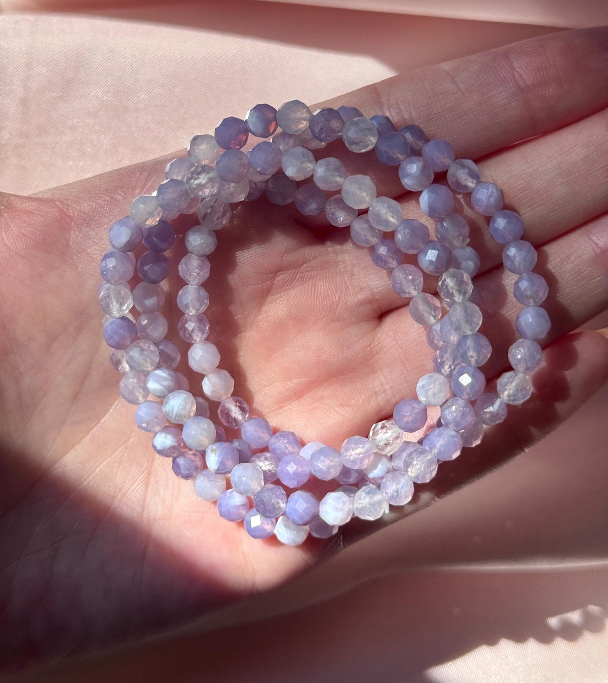 Stunning Lavender Moon Quartz Bracelet | Faceted 6mm Lavender Moon Quartz Bracelet