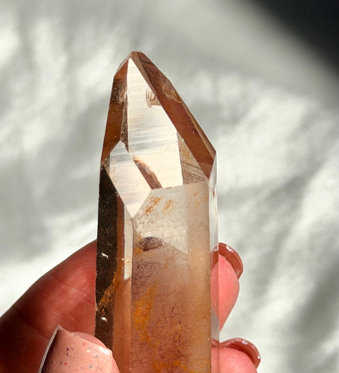 Beautiful Clear Quartz Point from Congo with Iron Inclusions | High Quality Quartz Generator