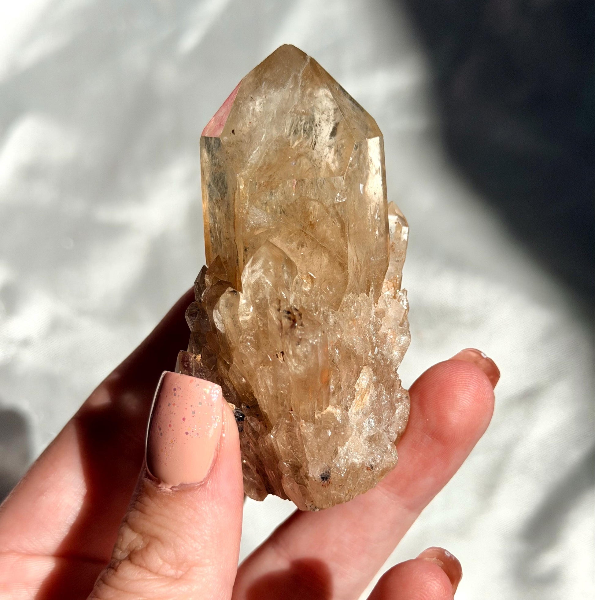 Beautiful Kundalini Citrine Elestial Cluster from Congo | Natural Citrine Points
