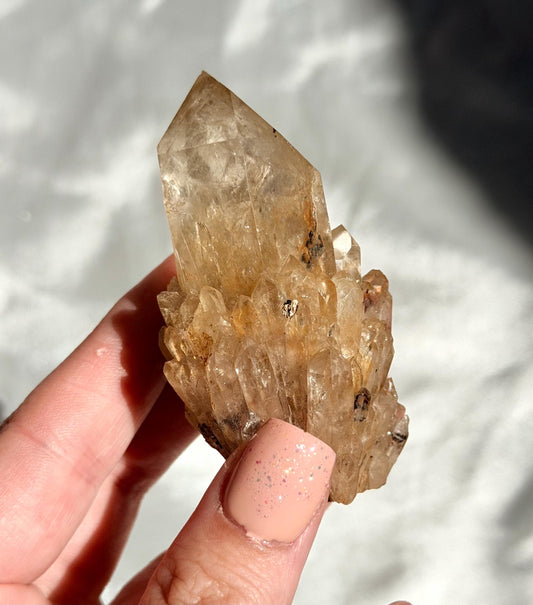 Beautiful Kundalini Citrine Elestial Cluster from Congo | Natural Citrine Points