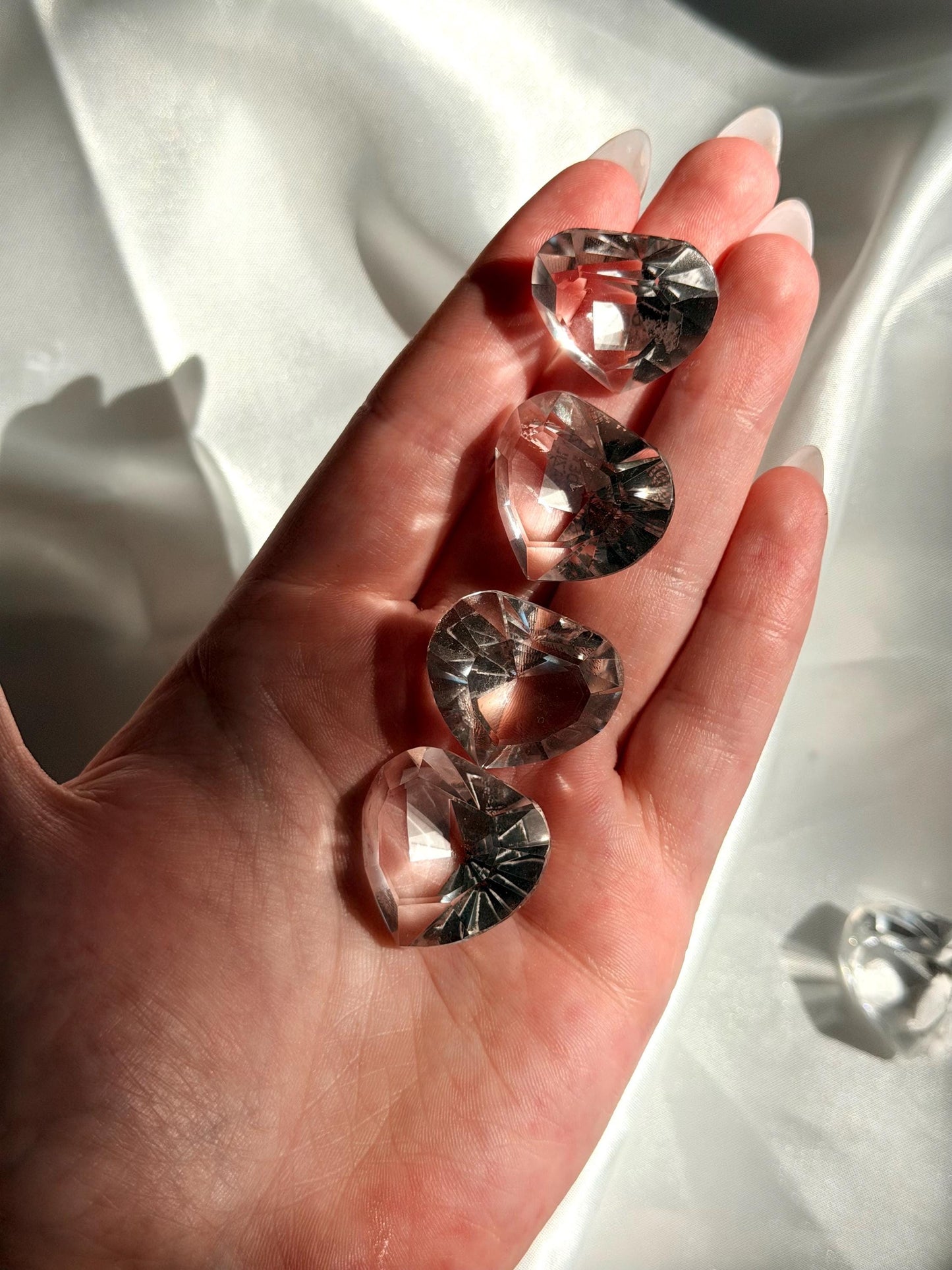 Clear Quartz Heart Crystal | Faceted Quartz Heart Carving | AAA Grade Gemstone Heart