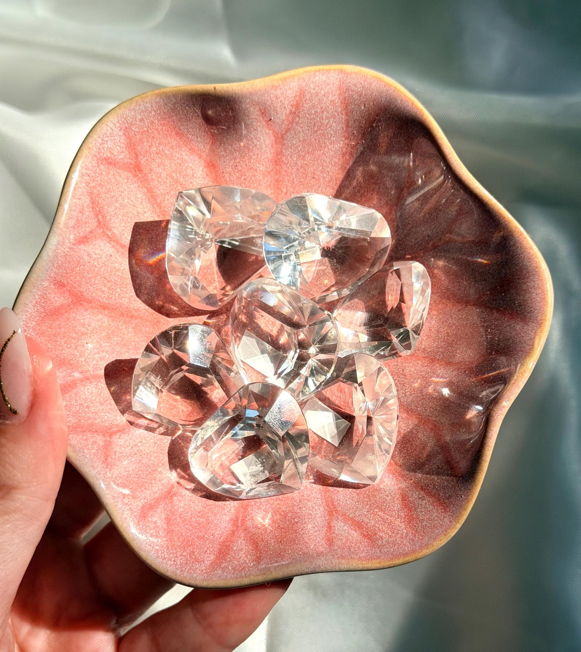 Clear Quartz Heart Crystal | Faceted Quartz Heart Carving | AAA Grade Gemstone Heart
