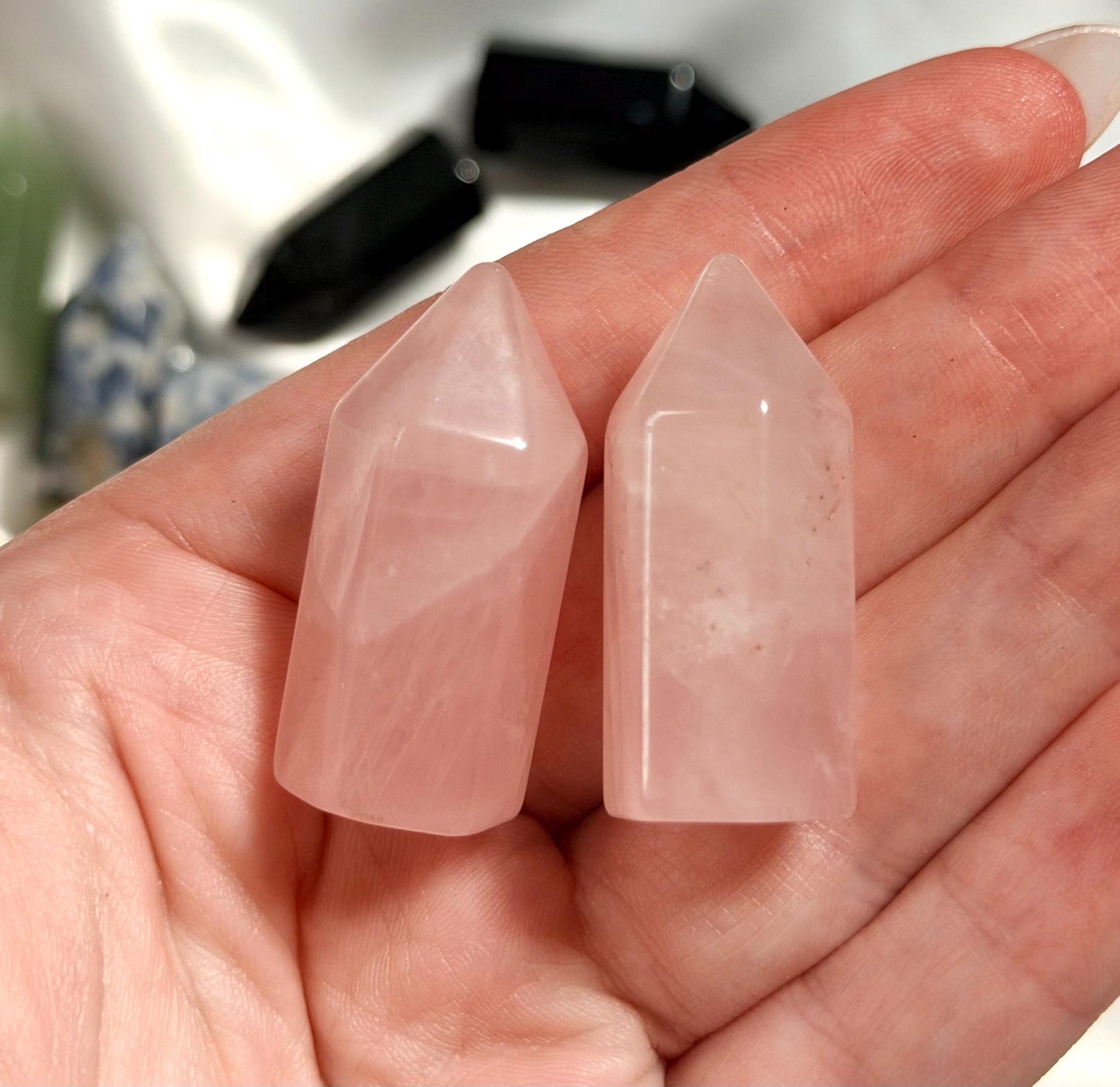 Mini Crystal Tower | Green Aventurine, Rose Quartz, Amethyst, Sodalite & Black Obsidian | Healing Crystal Point | Small Gemstone Tower |