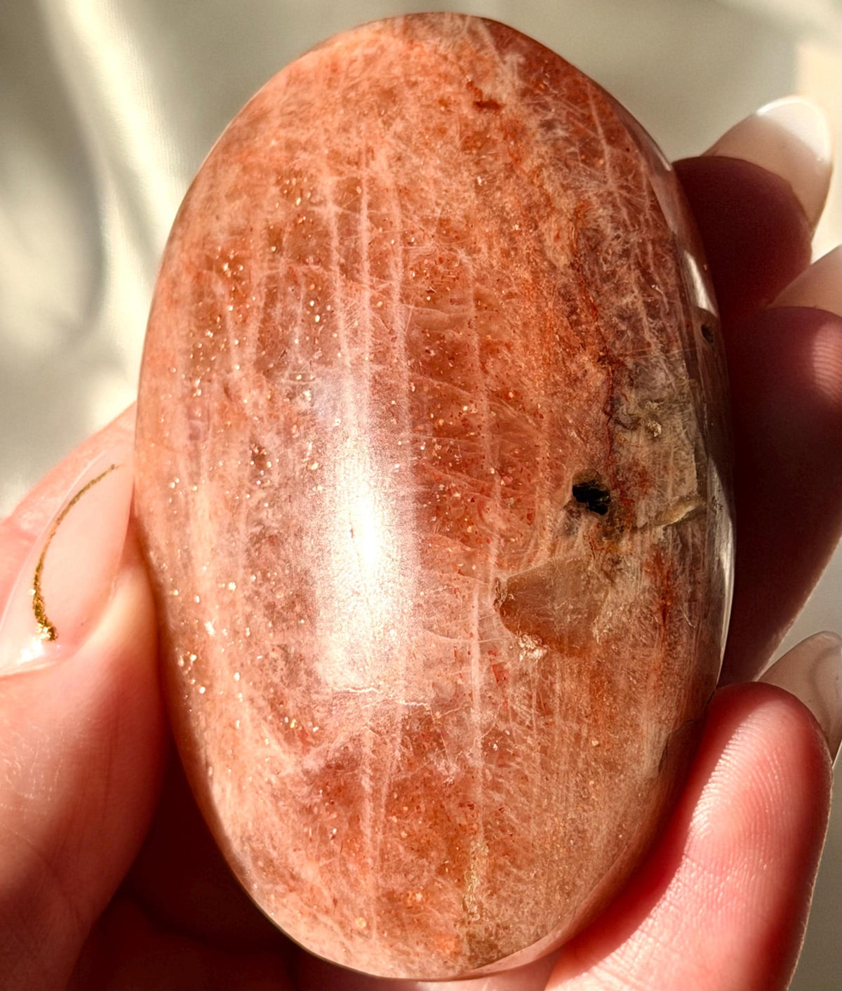 Sunstone Palmstone |High Quality Sunstone Palm Stone with Glitter | Sunstone Pillow from Madagascar