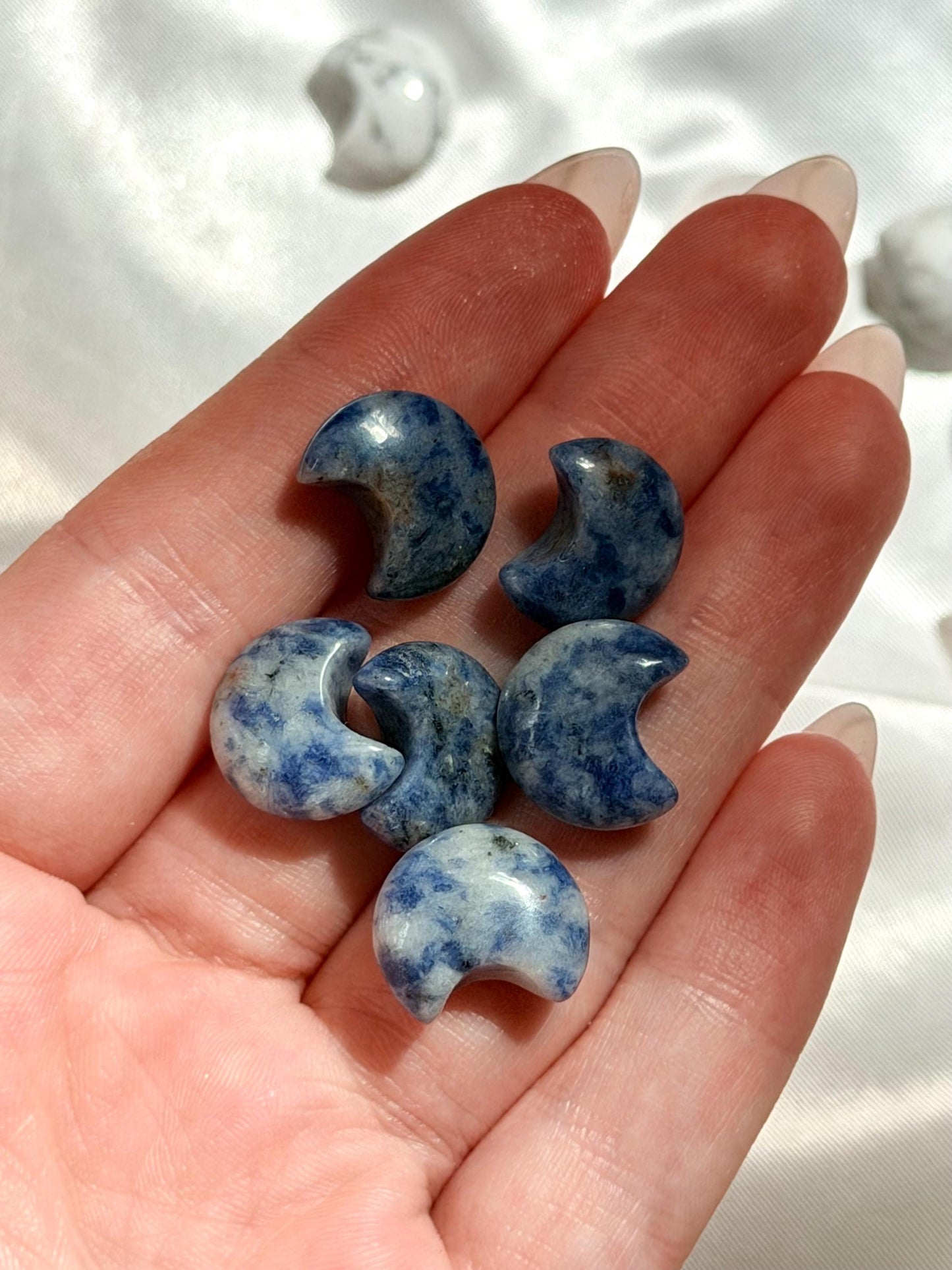 Mini Crystal Carvings | Hearts Moons Stars | Amethyst Rose Quartz Sodalite & Howlite | Pocket Crystal Gift