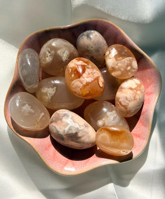 Gorgeous Flower Agate Tumbled Stones | One (1) Flower Agate Pebble