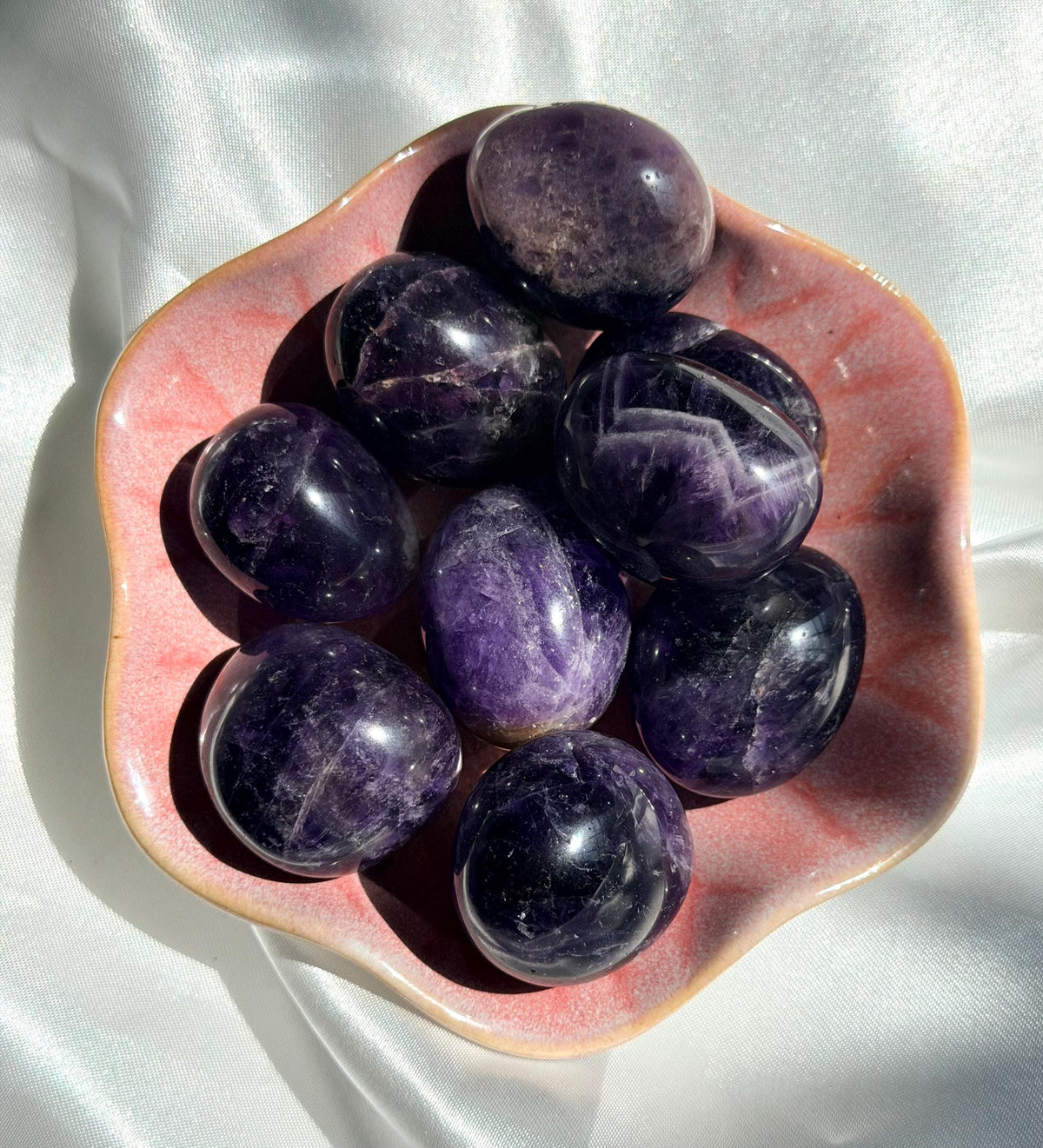 Beautiful Dark Amethyst Tumbled Stones from Brazil | One (1) Intuitively Chosen Deep Amethyst Pebble