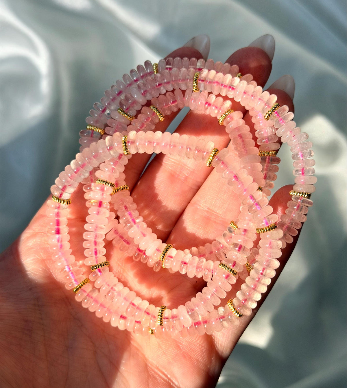 Rose Quartz Bracelet | Rose Quartz Beaded Bracelet | Pink Stretchy Bracelet