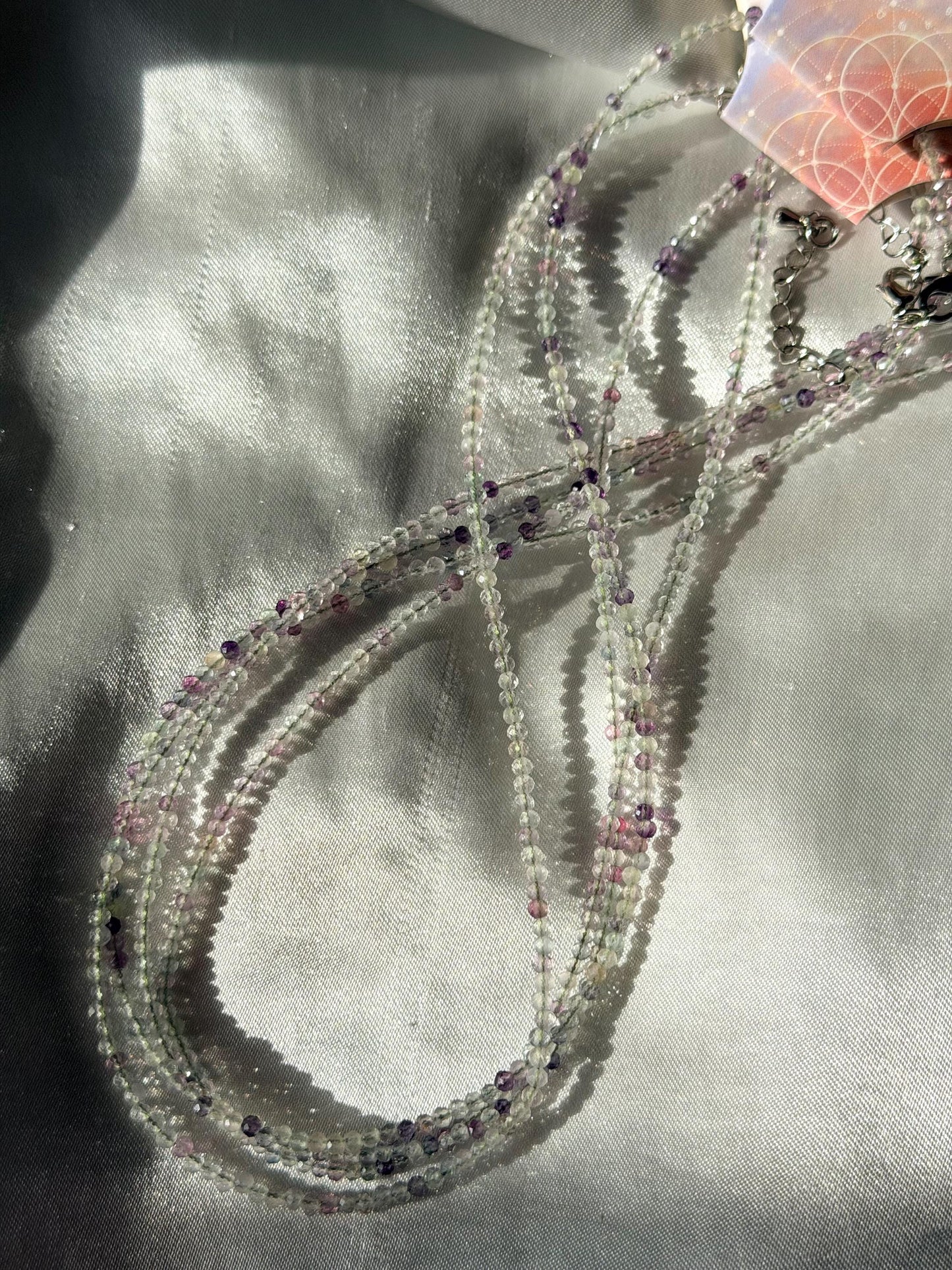 Beautiful Beaded Fluorite Necklace | 3mm Fluorite Beaded Necklace One (1)