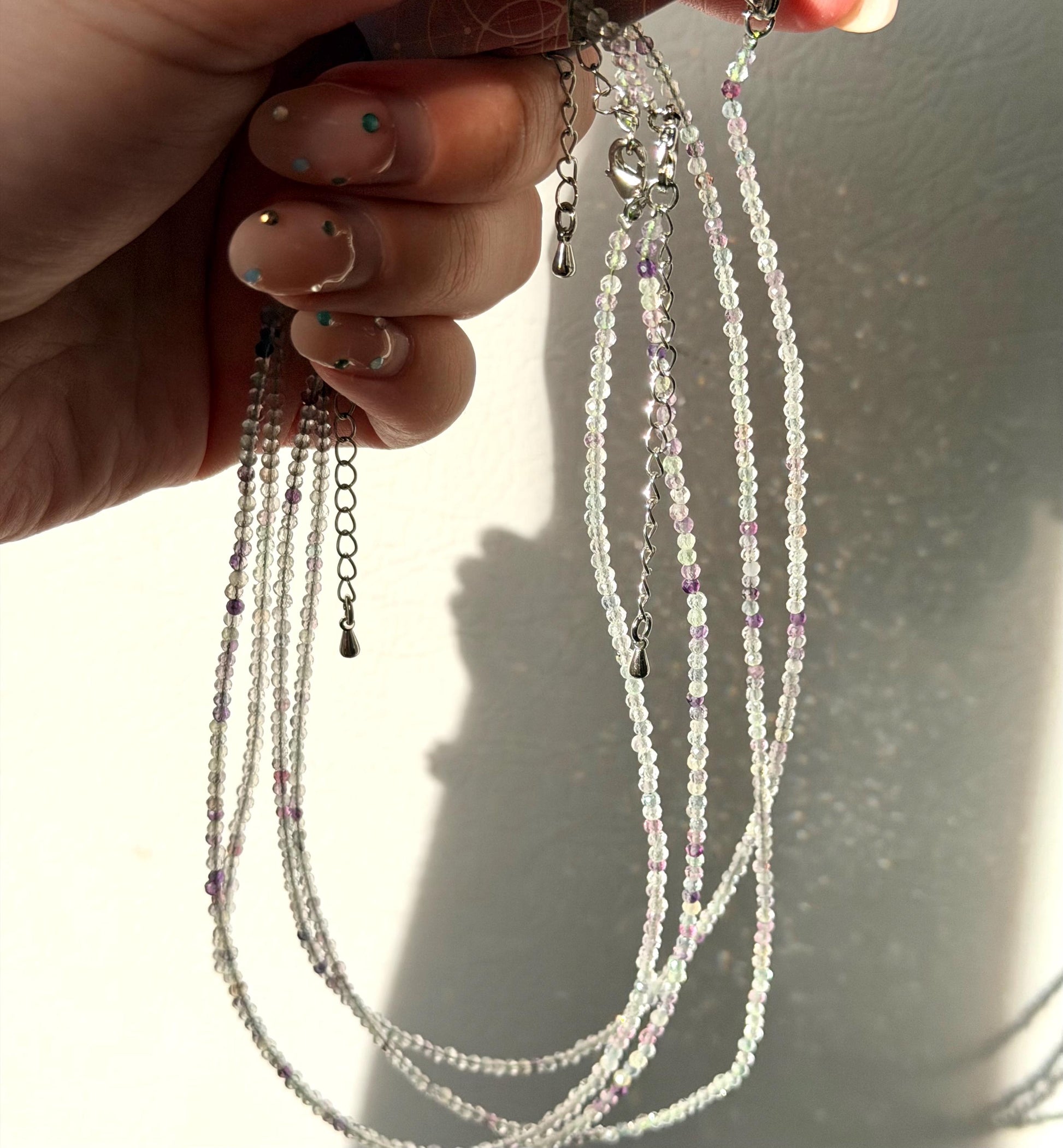 Beautiful Beaded Fluorite Necklace | 3mm Fluorite Beaded Necklace One (1)