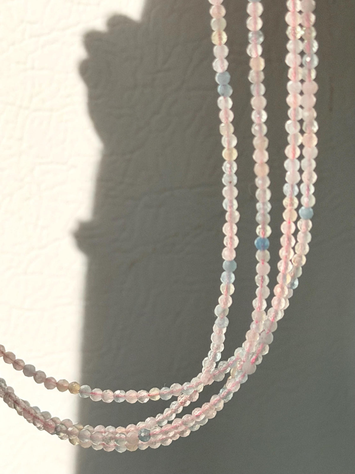 Beautiful Morganite Beaded Necklace | 3mm Beaded Beryl Necklace