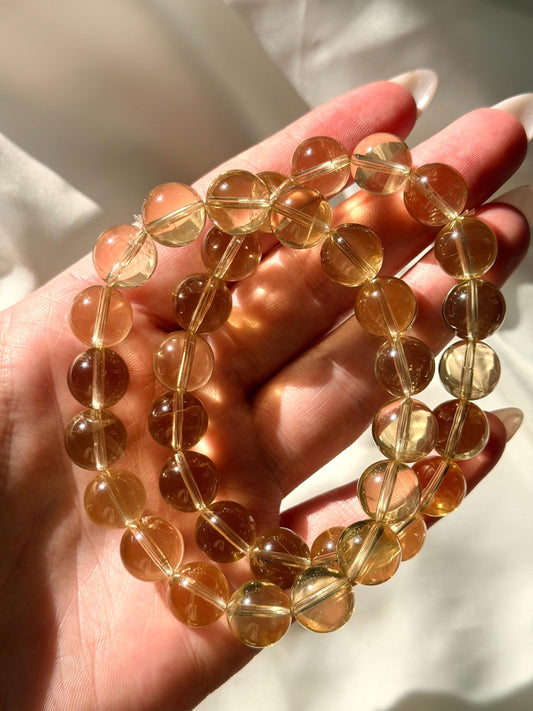 Citrine Beaded Bracelet | Citrine Bracelet | 11mm Citrine High Quality Citrine Bracelet