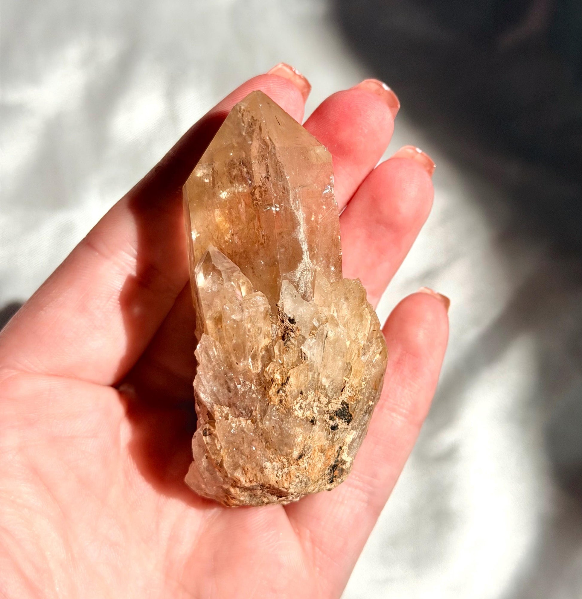 Beautiful Kundalini Citrine Elestial Cluster from Congo | Natural Citrine Points