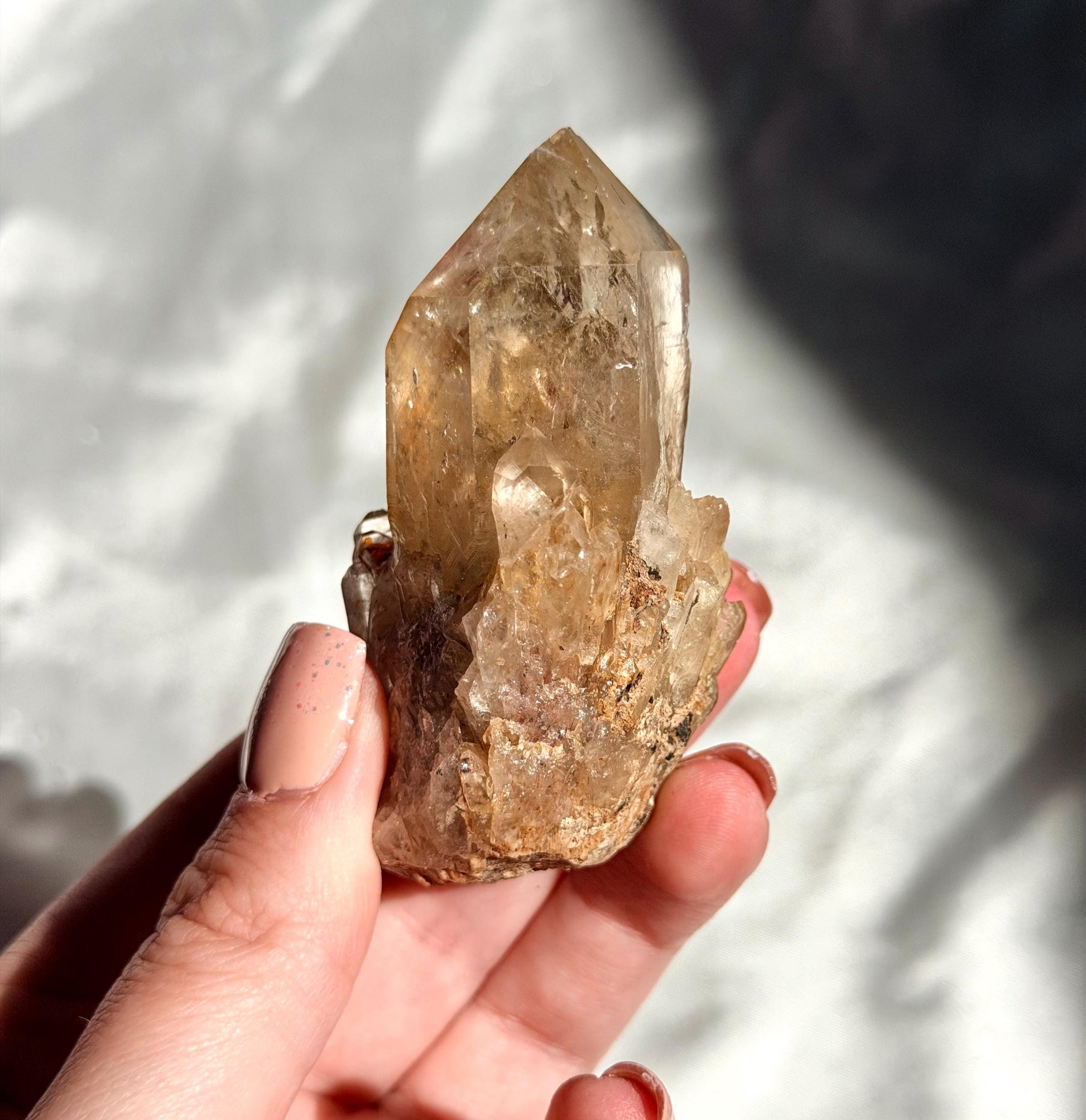 Beautiful Kundalini Citrine Elestial Cluster from Congo | Natural Citrine Points