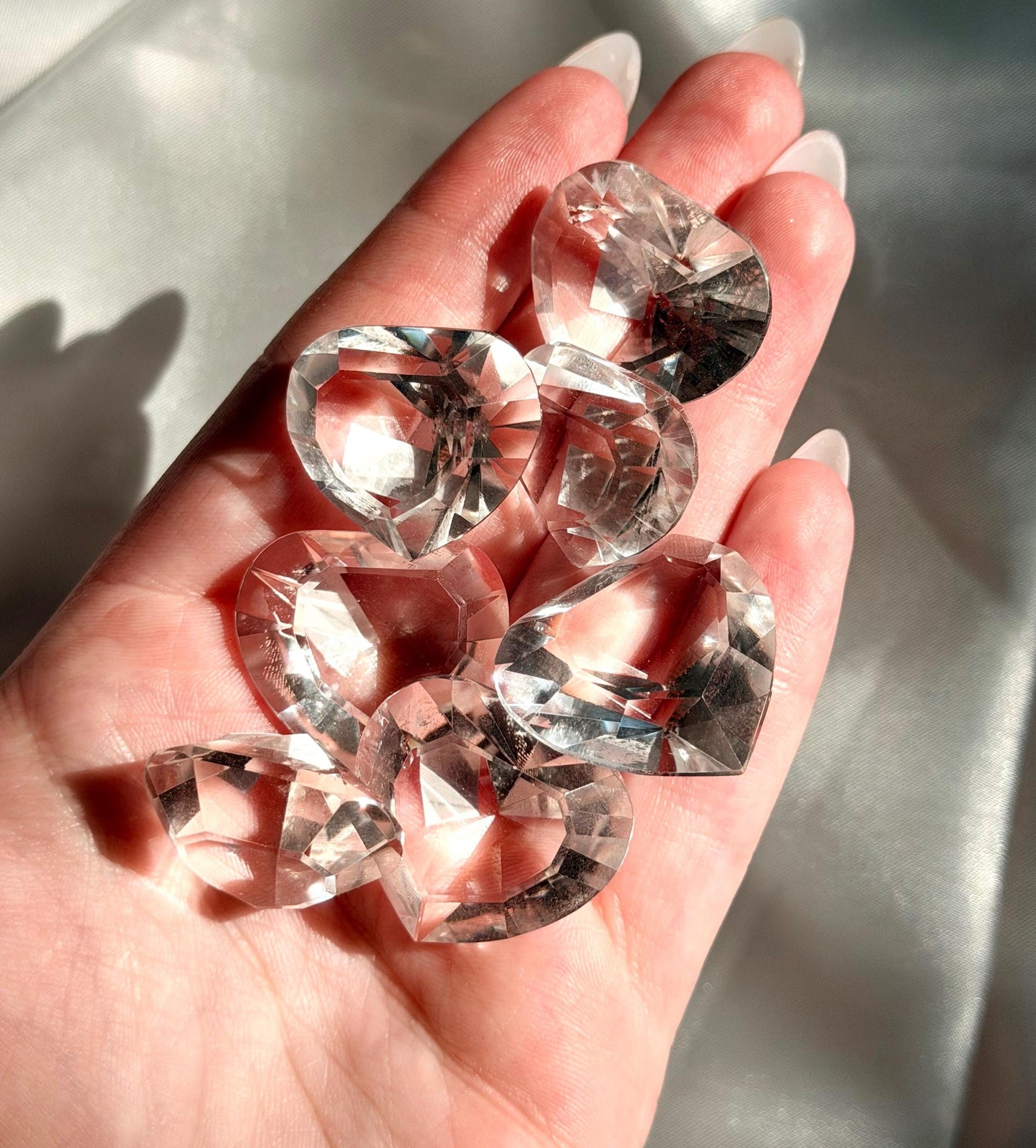 Clear Quartz Heart Crystal | Faceted Quartz Heart Carving | AAA Grade Gemstone Heart