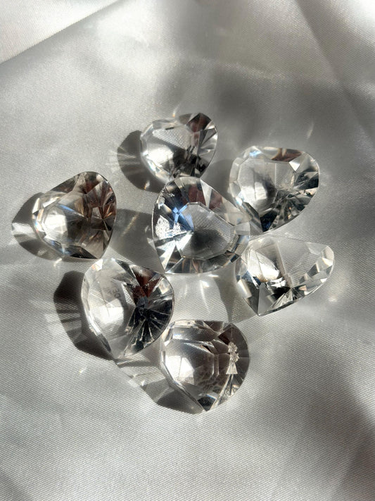 Clear Quartz Heart Crystal | Faceted Quartz Heart Carving | AAA Grade Gemstone Heart