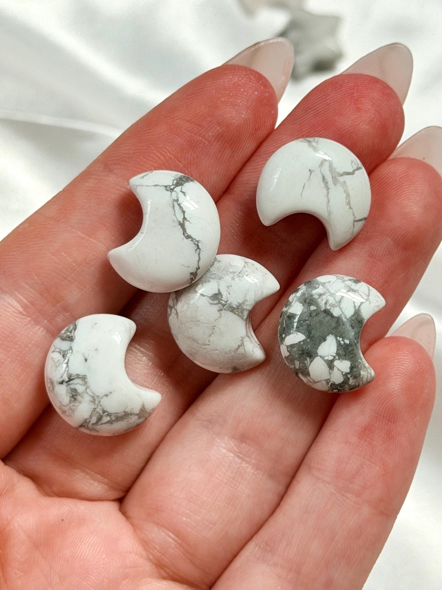 Mini Crystal Carvings | Hearts Moons Stars | Amethyst Rose Quartz Sodalite & Howlite | Pocket Crystal Gift