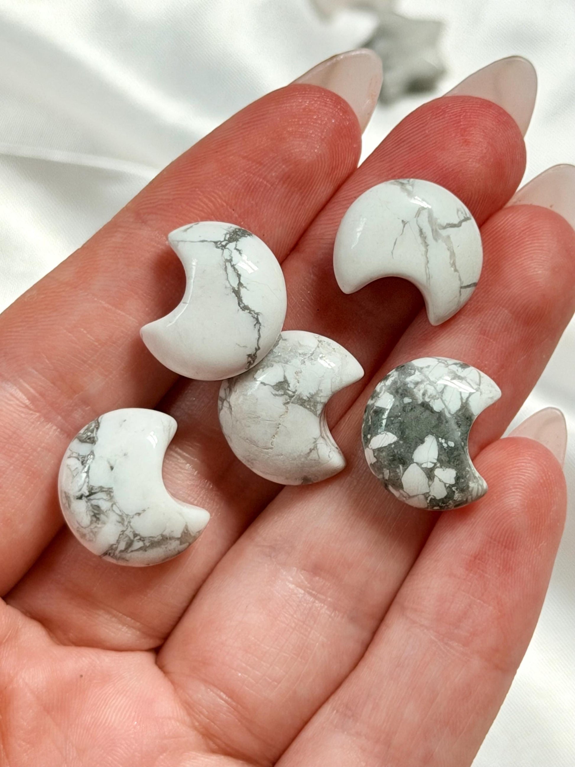 Mini Crystal Carvings | Hearts Moons Stars | Amethyst Rose Quartz Sodalite & Howlite | Pocket Crystal Gift