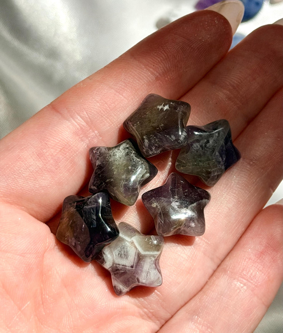 Mini Crystal Carvings | Hearts Moons Stars | Amethyst Rose Quartz Sodalite & Howlite | Pocket Crystal Gift