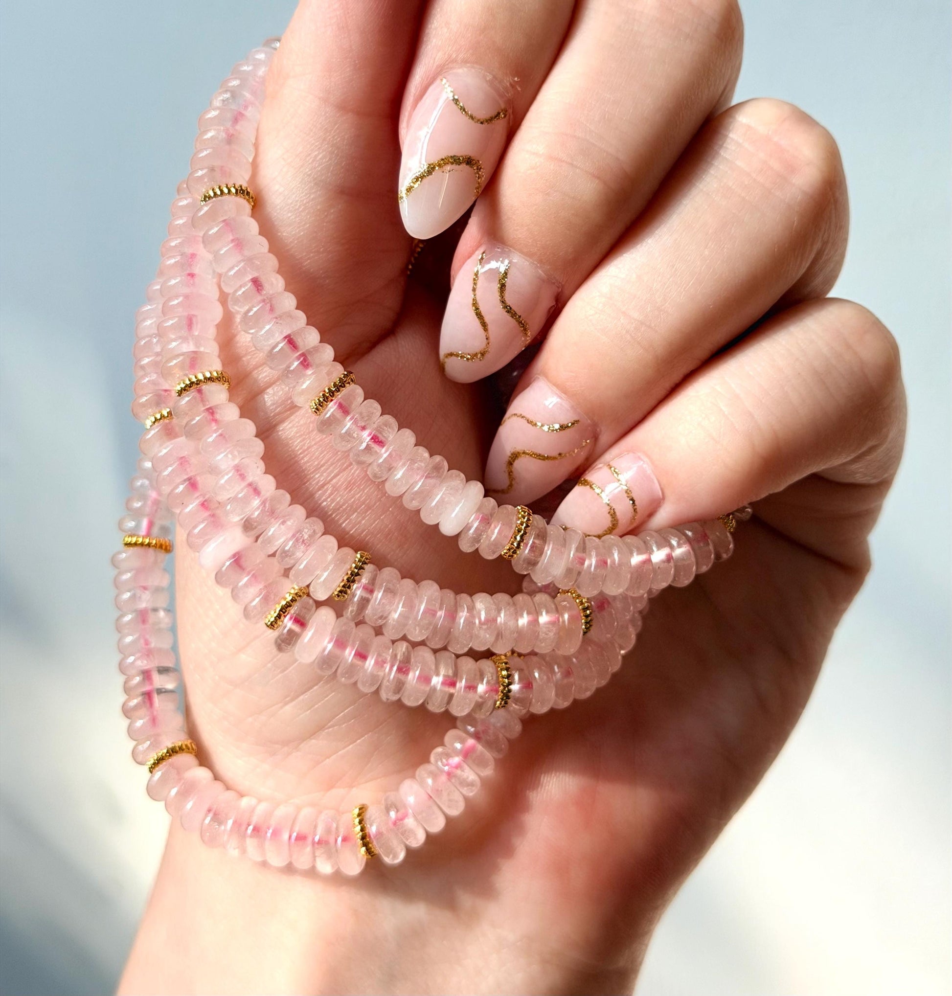 Rose Quartz Bracelet | Rose Quartz Beaded Bracelet | Pink Stretchy Bracelet