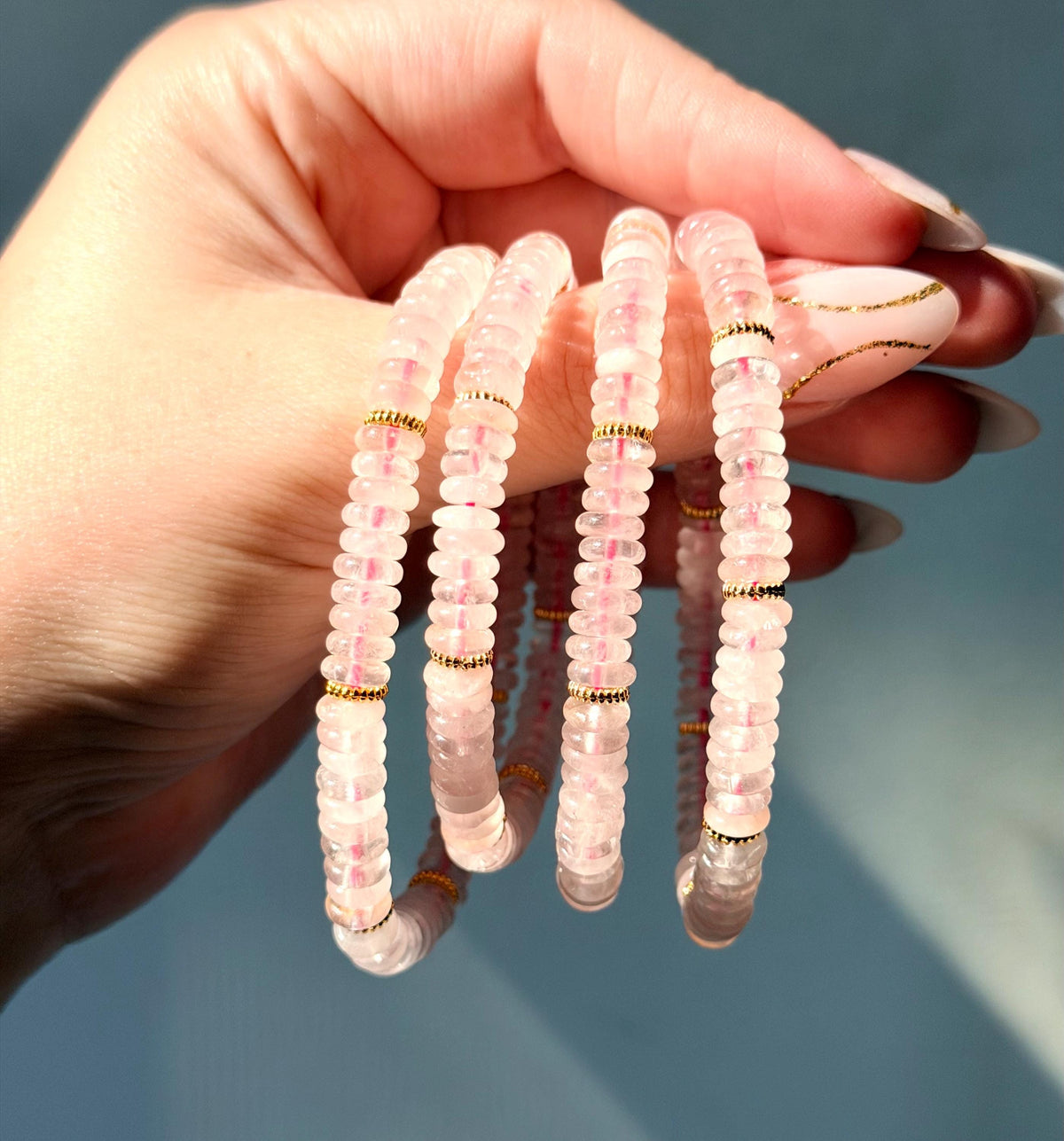 Rose Quartz Bracelet | Rose Quartz Beaded Bracelet | Pink Stretchy Bracelet