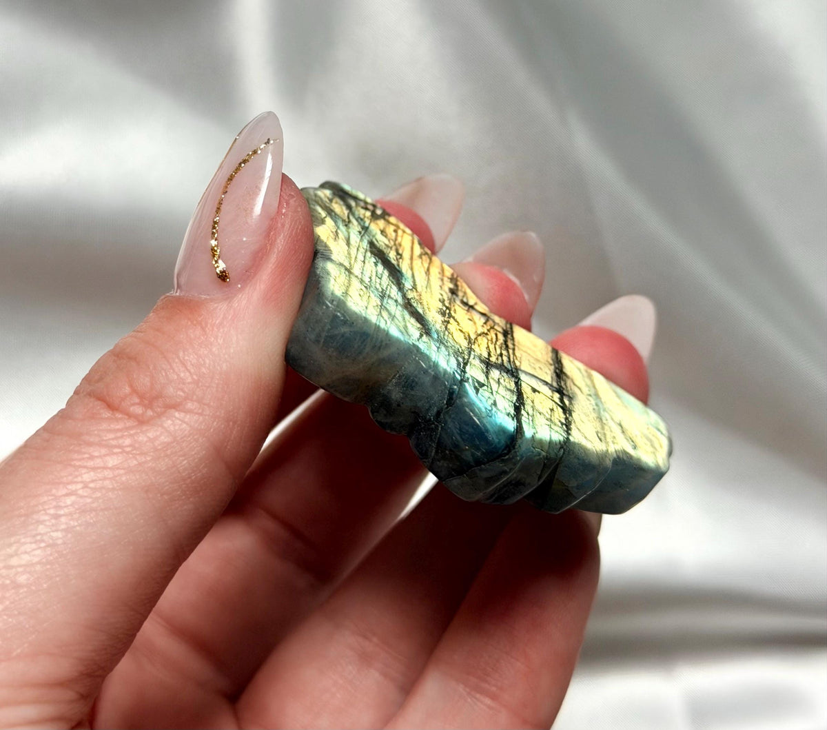 Beautiful Labradorite Butterfly Carving | Yellow Flash Labradorite Butterfly | Crystal Carvings