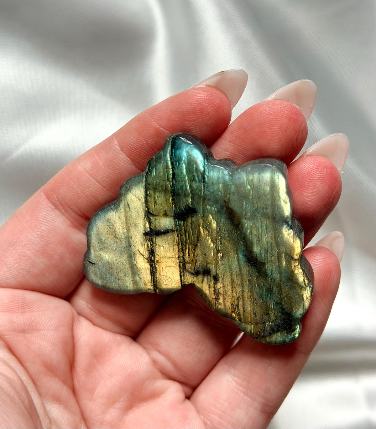 Beautiful Labradorite Butterfly Carving | Yellow Flash Labradorite Butterfly | Crystal Carvings