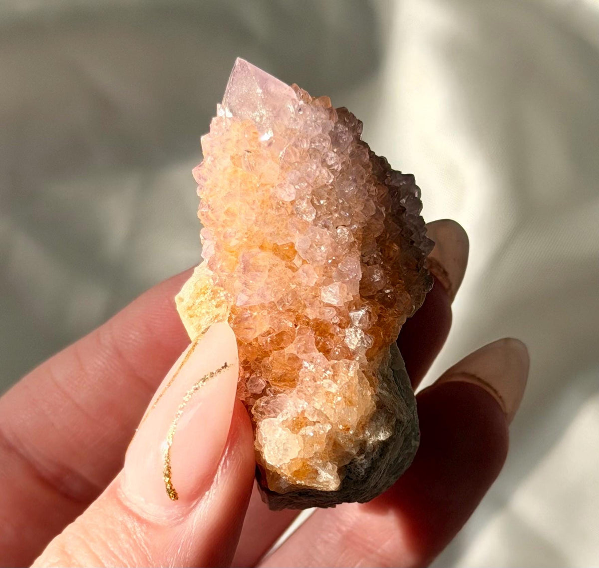 Spirit Amethyst Point with Ametrine | Natural Amethyst Crystal Tower | Druzy Purple Quartz Point | Healing Crystal | Spiritual Decor
