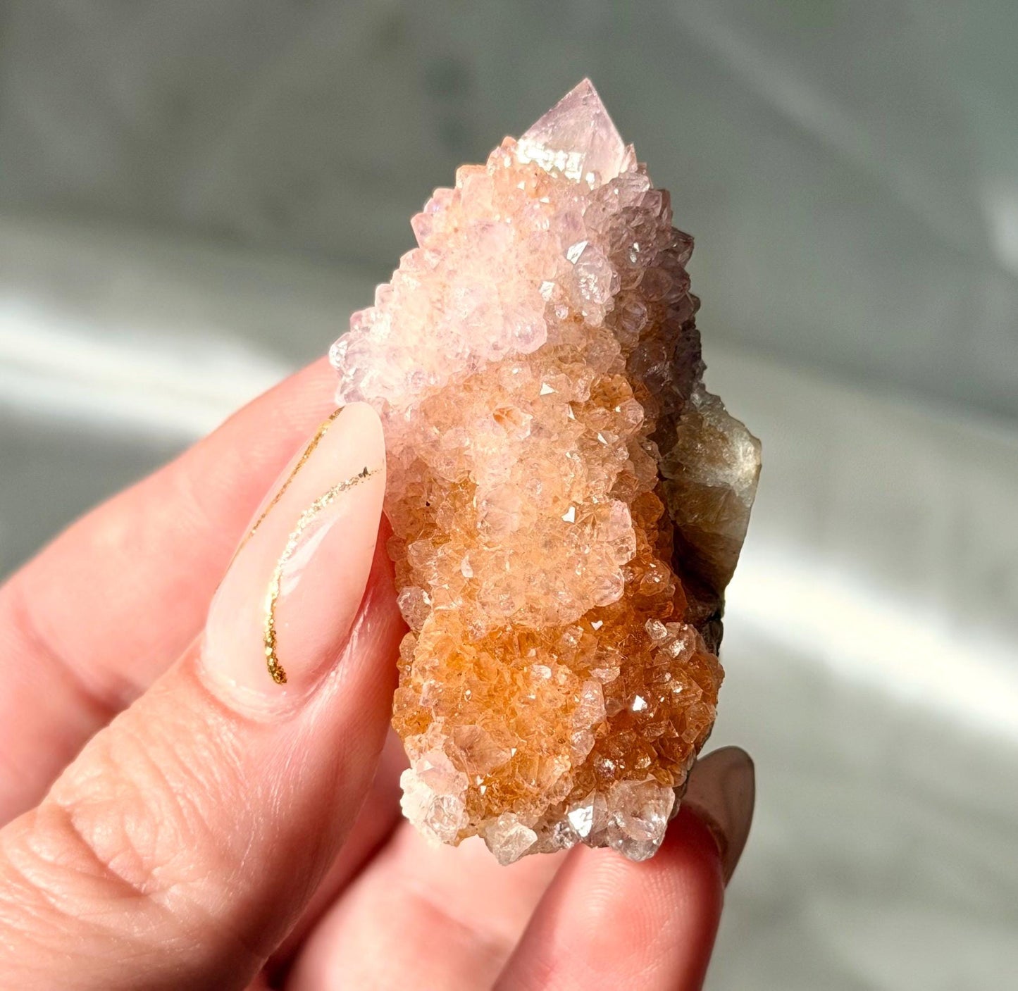 Spirit Amethyst Point with Ametrine | Natural Amethyst Crystal Tower | Druzy Purple Quartz Point | Healing Crystal | Spiritual Decor