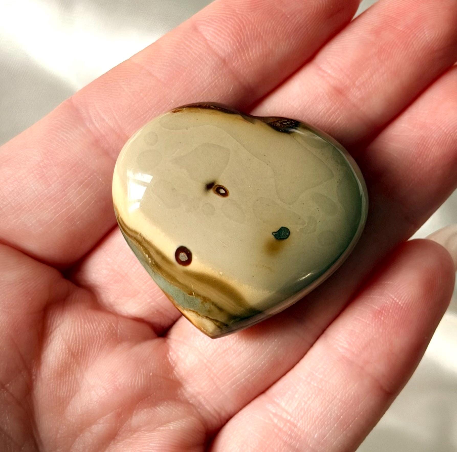 Polychrome Jasper Puffy Heart | Natural Polychrome Jasper Crystal Heart | Ocean Jasper Look | Healing Crystal | Crystal Gift
