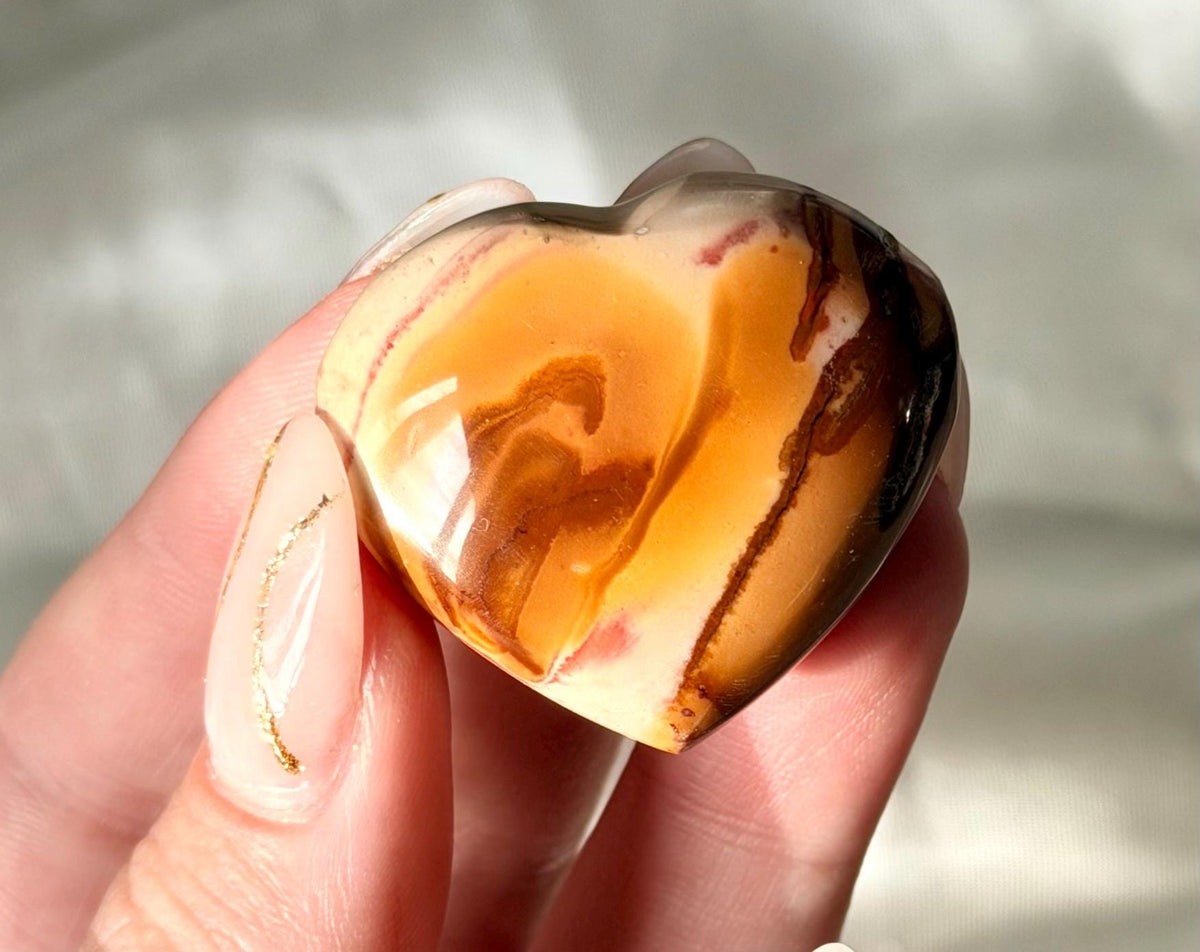 Polychrome Jasper Puffy Heart | Natural Polychrome Jasper Crystal Heart | Ocean Jasper Look | Healing Crystal | Crystal Gift