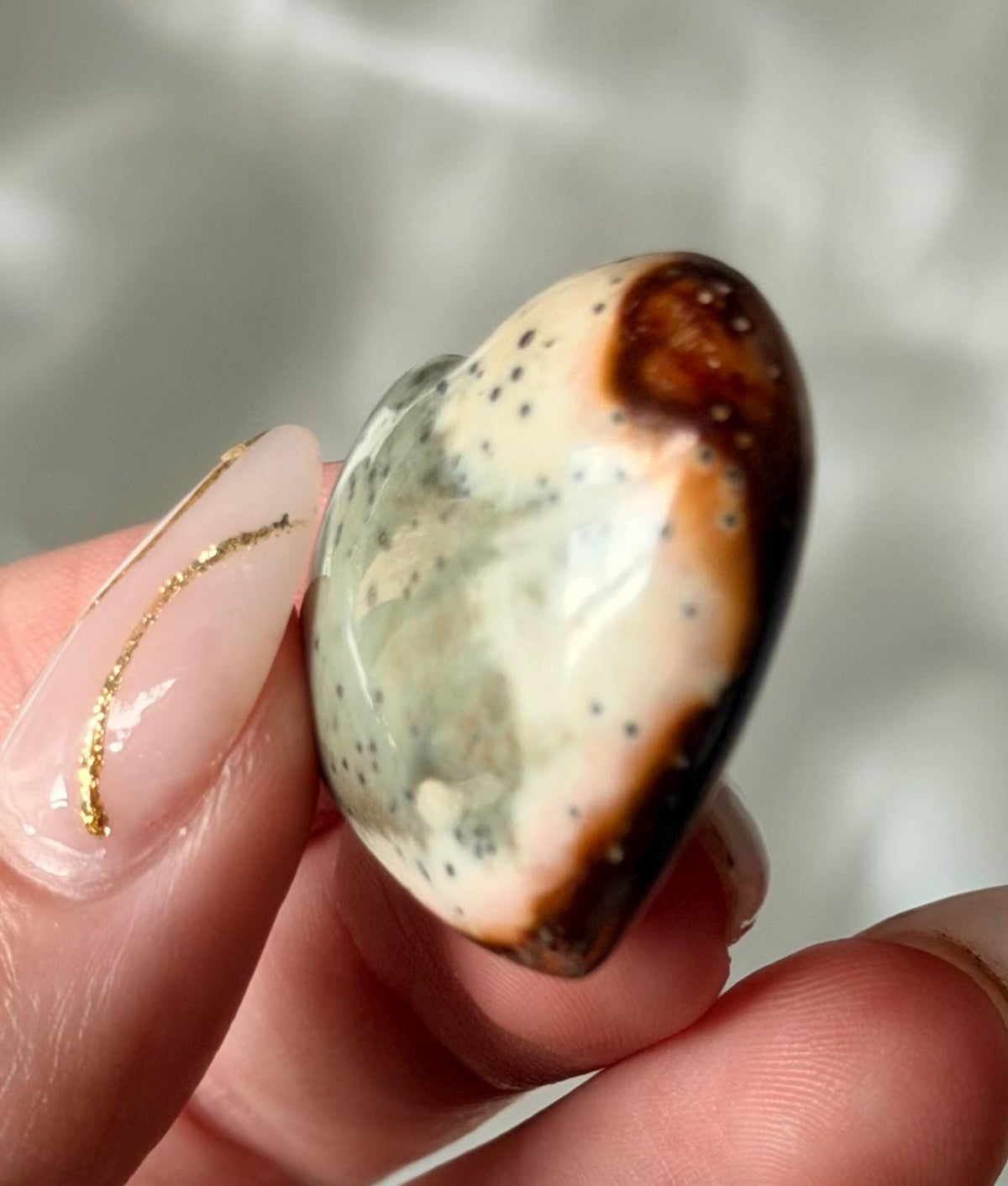 Polychrome Jasper Puffy Heart | Natural Polychrome Jasper Crystal Heart | Ocean Jasper Look | Healing Crystal | Crystal Gift