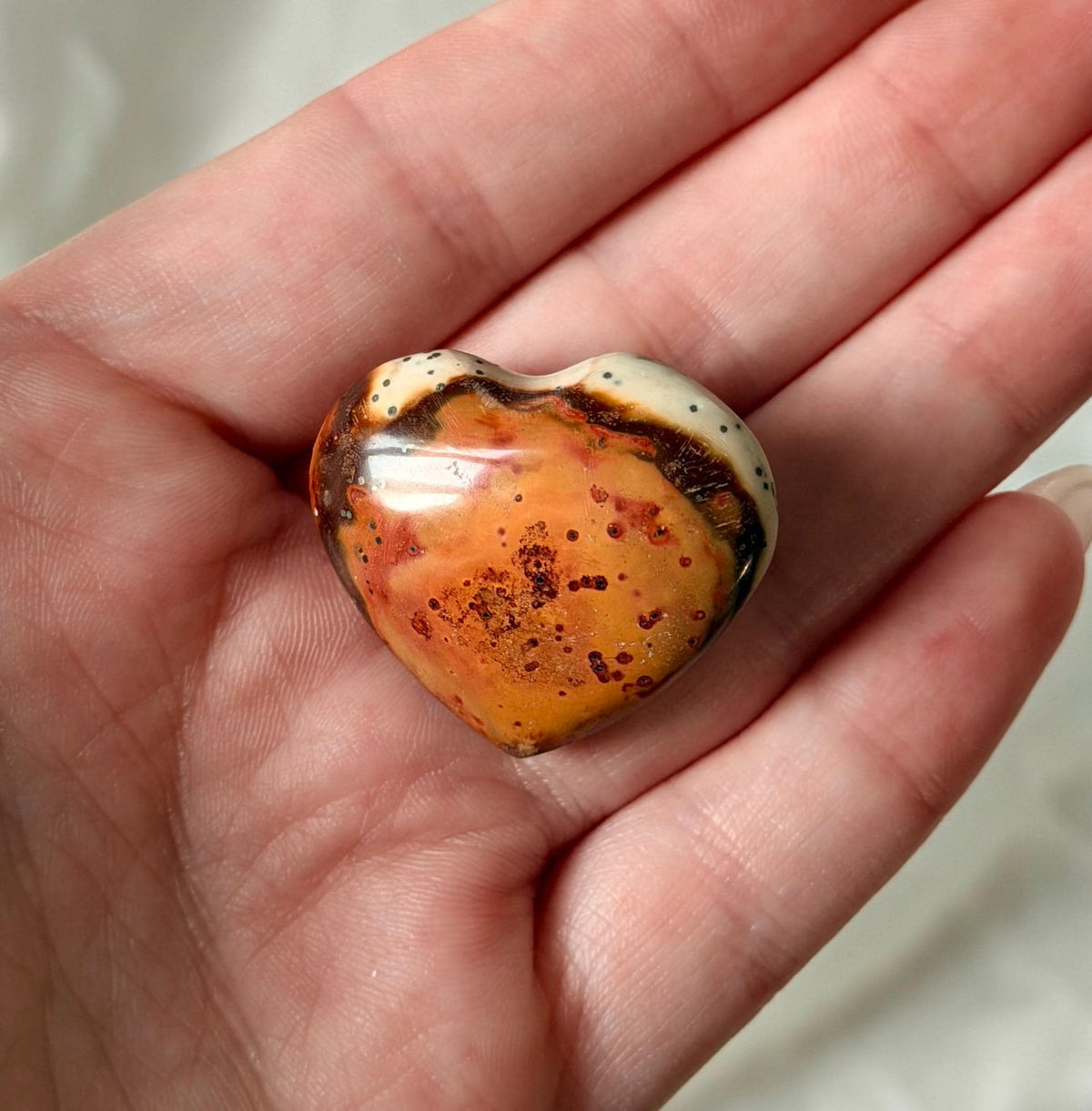 Polychrome Jasper Puffy Heart | Natural Polychrome Jasper Crystal Heart | Ocean Jasper Look | Healing Crystal | Crystal Gift