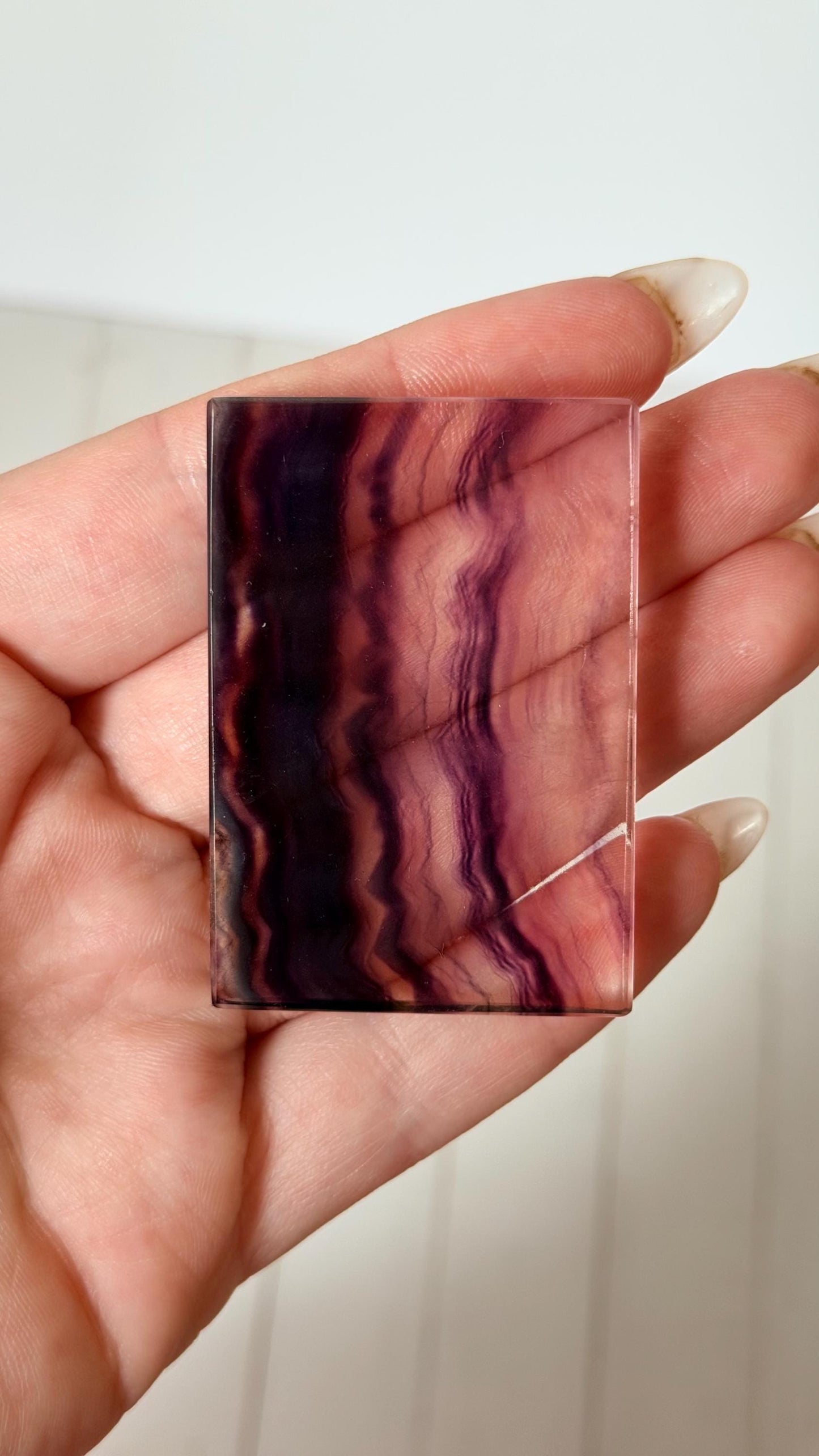 Banded Fluorite Window | Purple Fluorite Slice Fluorite Mini Slab Rectange Fluorite