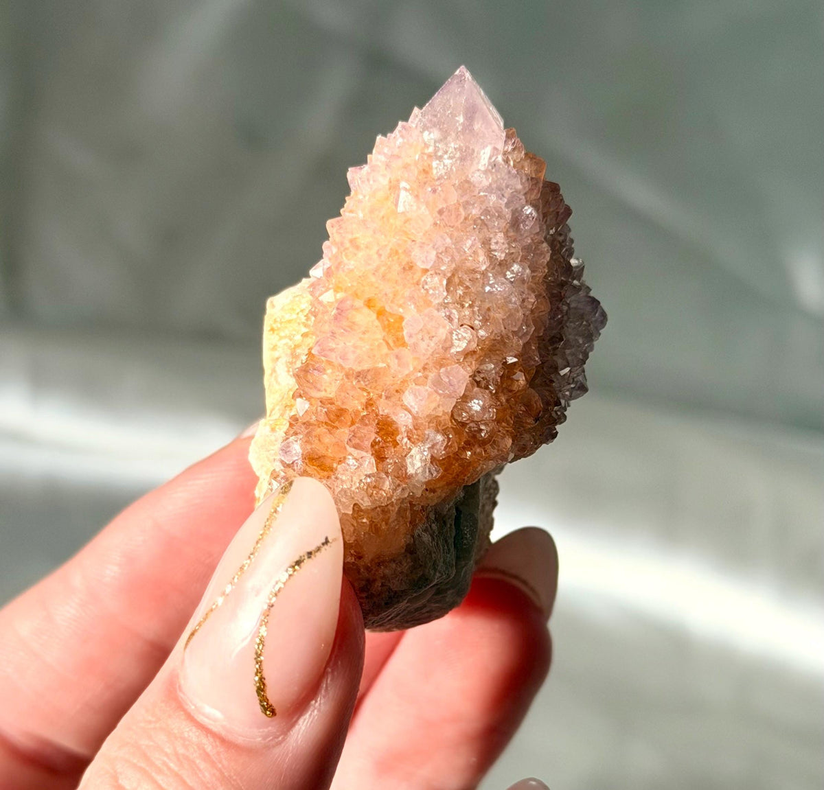 Spirit Amethyst Point with Ametrine | Natural Amethyst Crystal Tower | Druzy Purple Quartz Point | Healing Crystal | Spiritual Decor
