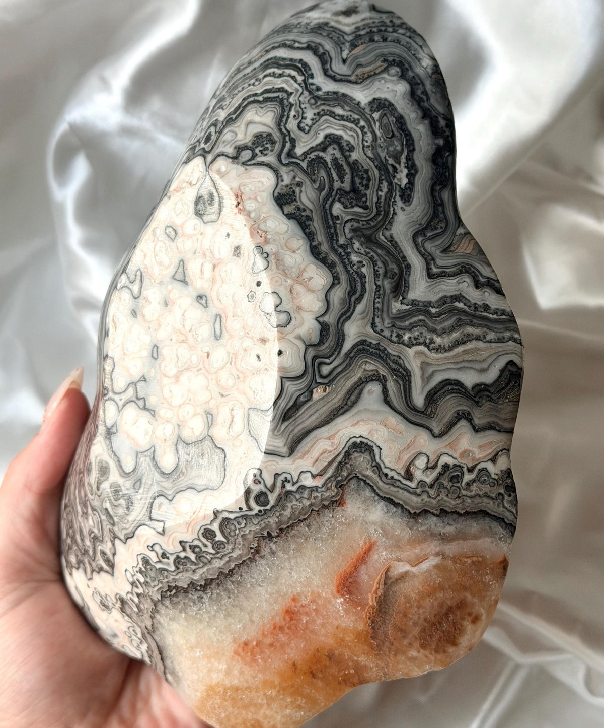 Banded Onyx with Orange Calcite Bowl | Banded Calcite Dish | Zebra Calcite Bowl | Yellow Calcite Bowl from Mexico