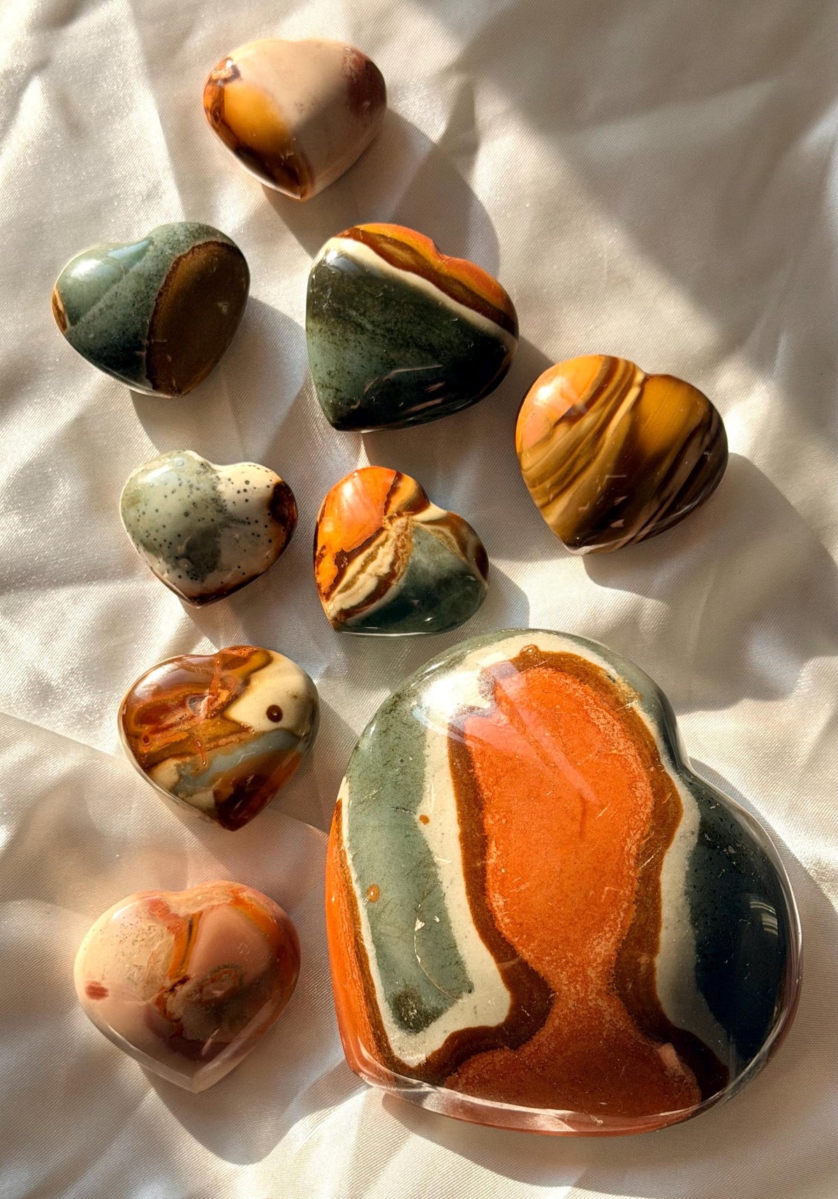 Polychrome Jasper Puffy Heart | Natural Polychrome Jasper Crystal Heart | Ocean Jasper Look | Healing Crystal | Crystal Gift