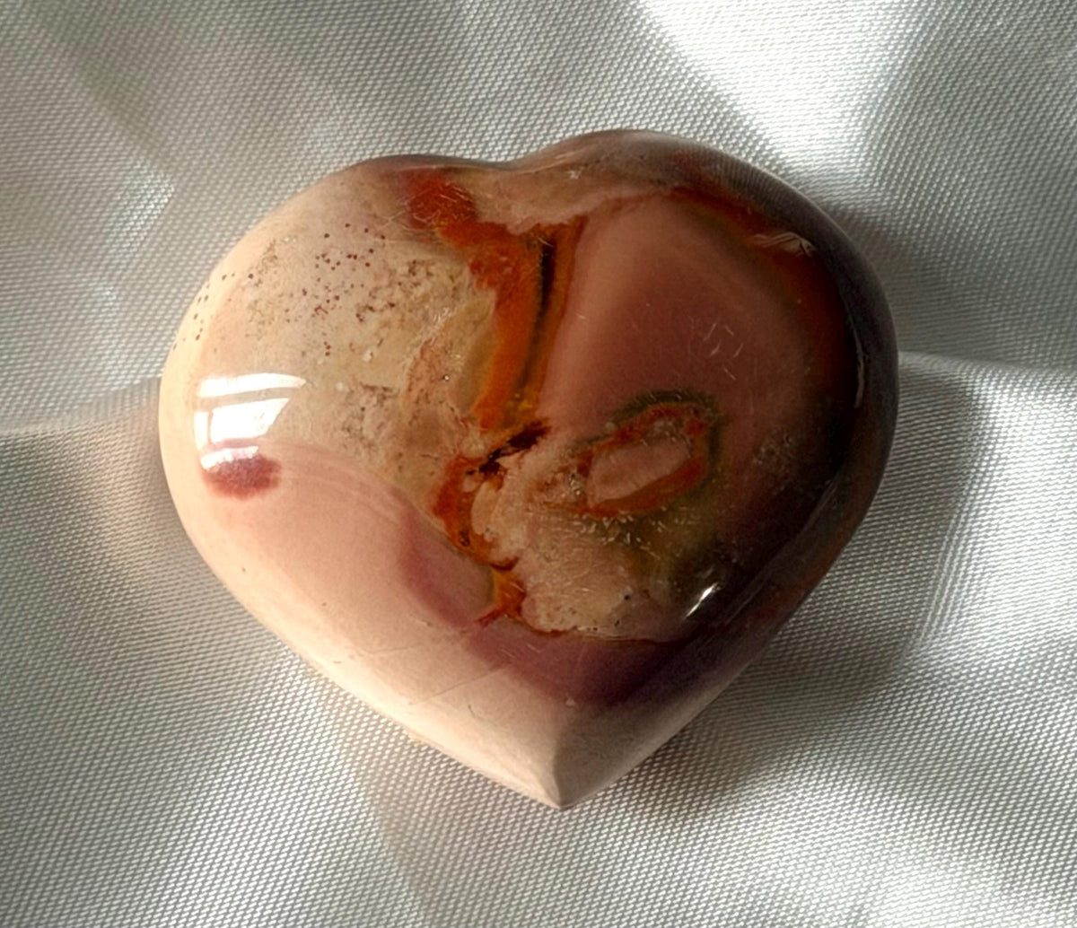 Polychrome Jasper Puffy Heart | Natural Polychrome Jasper Crystal Heart | Ocean Jasper Look | Healing Crystal | Crystal Gift