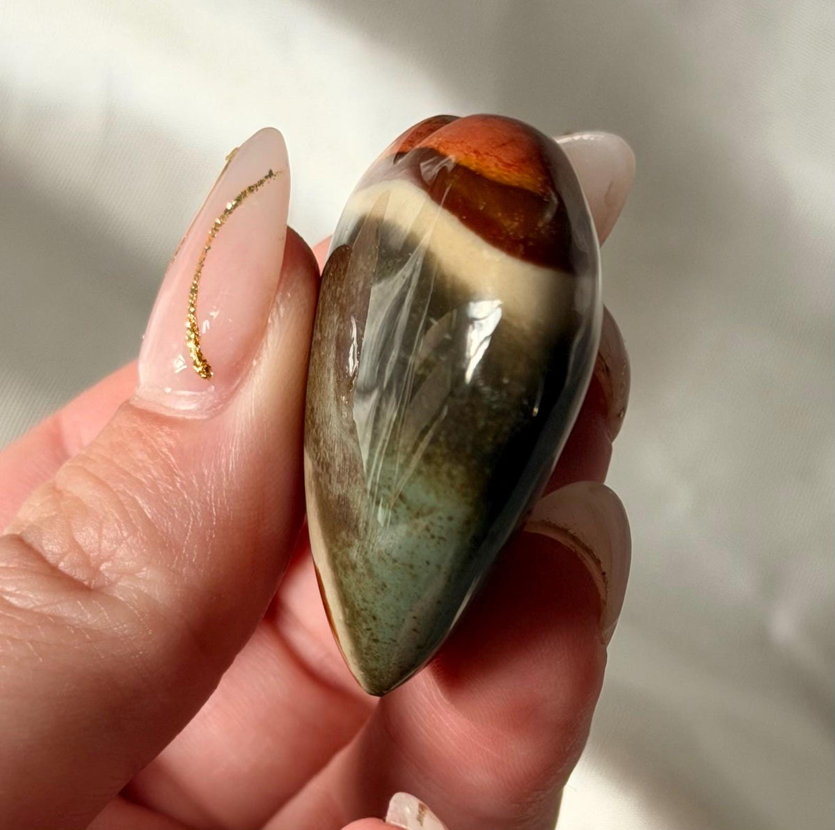 Polychrome Jasper Puffy Heart | Natural Polychrome Jasper Crystal Heart | Ocean Jasper Look | Healing Crystal | Crystal Gift