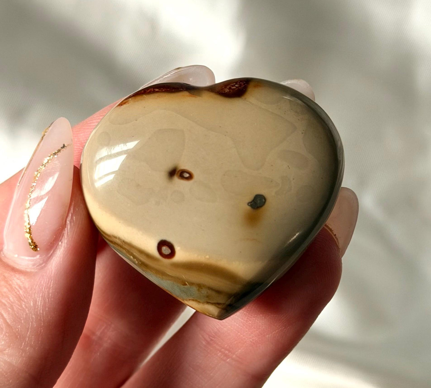 Polychrome Jasper Puffy Heart | Natural Polychrome Jasper Crystal Heart | Ocean Jasper Look | Healing Crystal | Crystal Gift