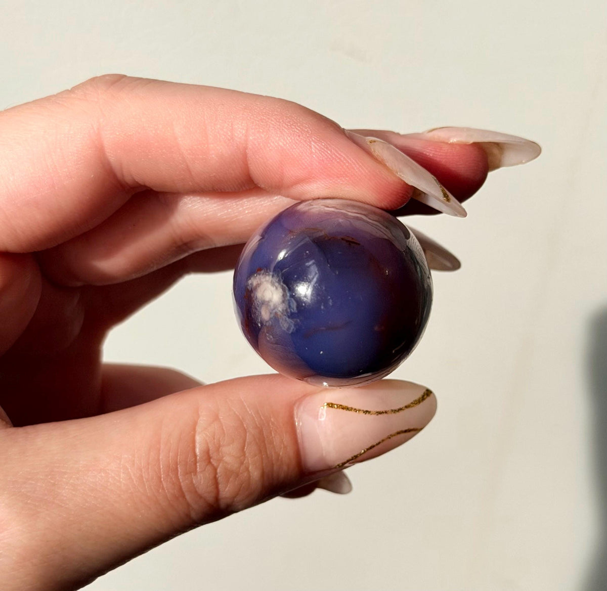 Blue Flower Agate Lingam Stone | Blue Flower Agate Shiva | Polished Crystal | Meditation Stone