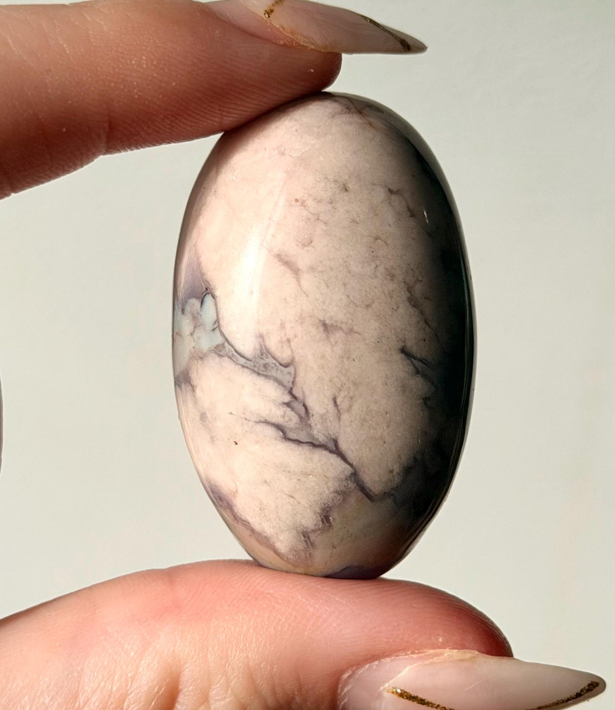 Blue Flower Agate Lingam Stone | Blue Flower Agate Shiva | Polished Crystal | Meditation Stone