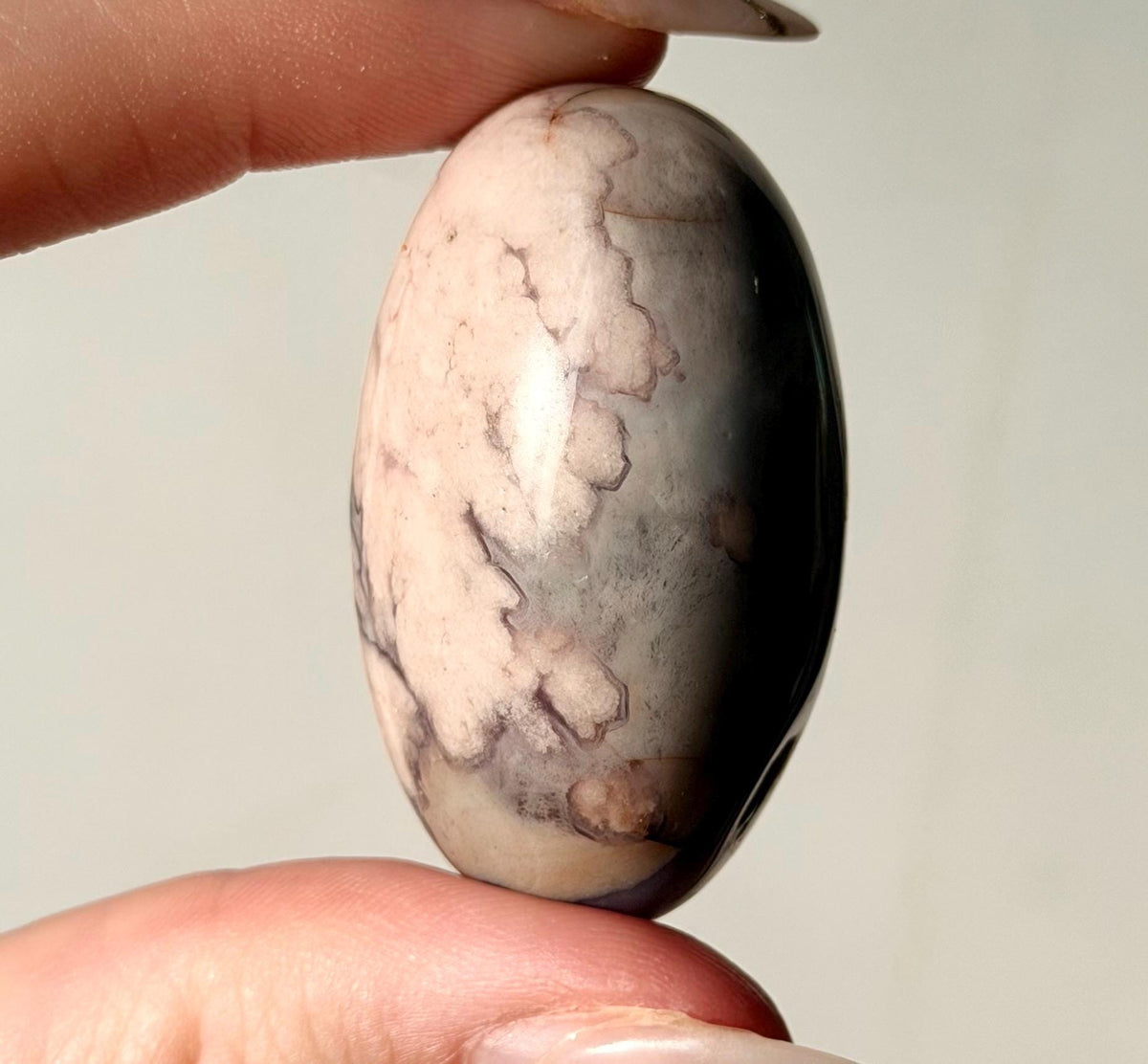 Blue Flower Agate Lingam Stone | Blue Flower Agate Shiva | Polished Crystal | Meditation Stone