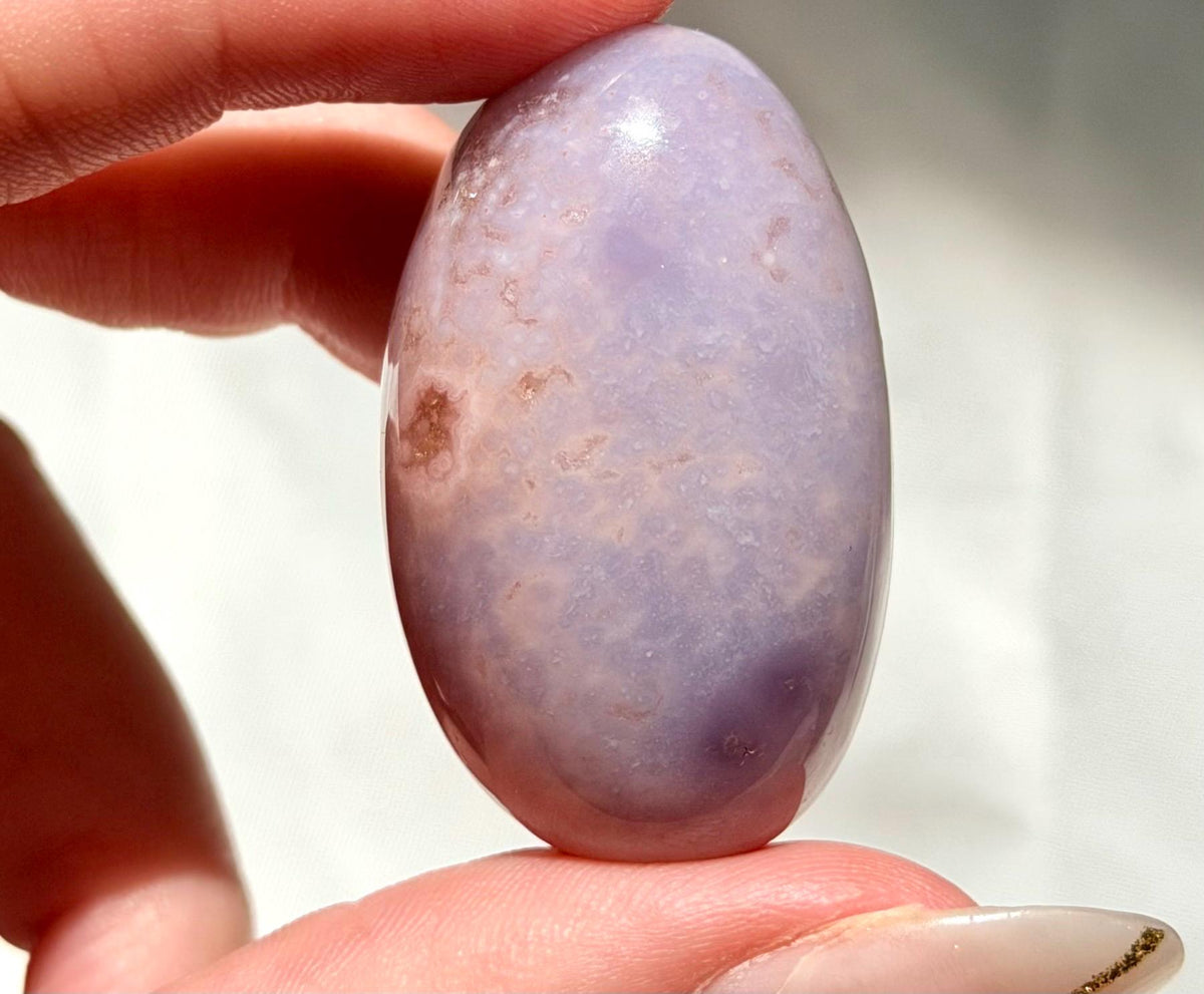Blue Flower Agate Lingam Stone | Blue Flower Agate Shiva | Polished Crystal | Meditation Stone