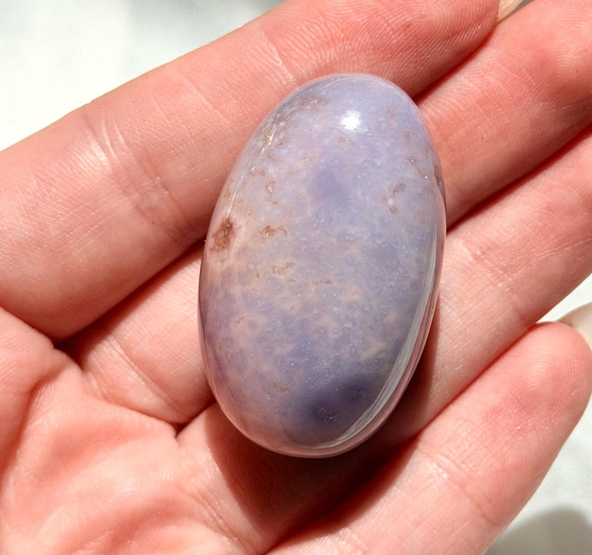 Blue Flower Agate Lingam Stone | Blue Flower Agate Shiva | Polished Crystal | Meditation Stone
