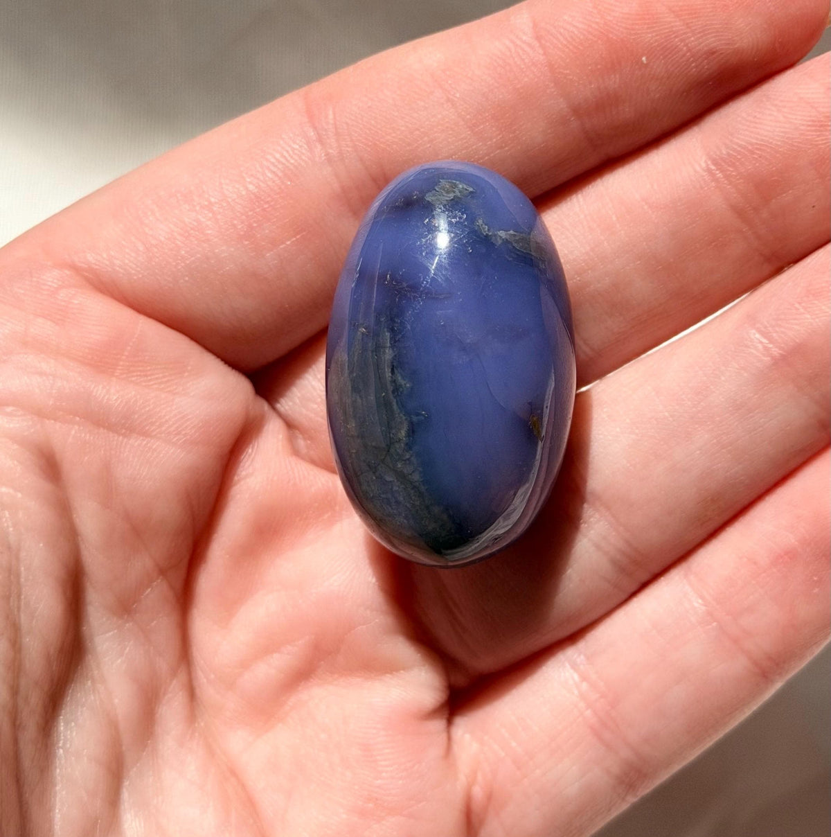 Blue Flower Agate Lingam Stone | Blue Flower Agate Shiva | Polished Crystal | Meditation Stone