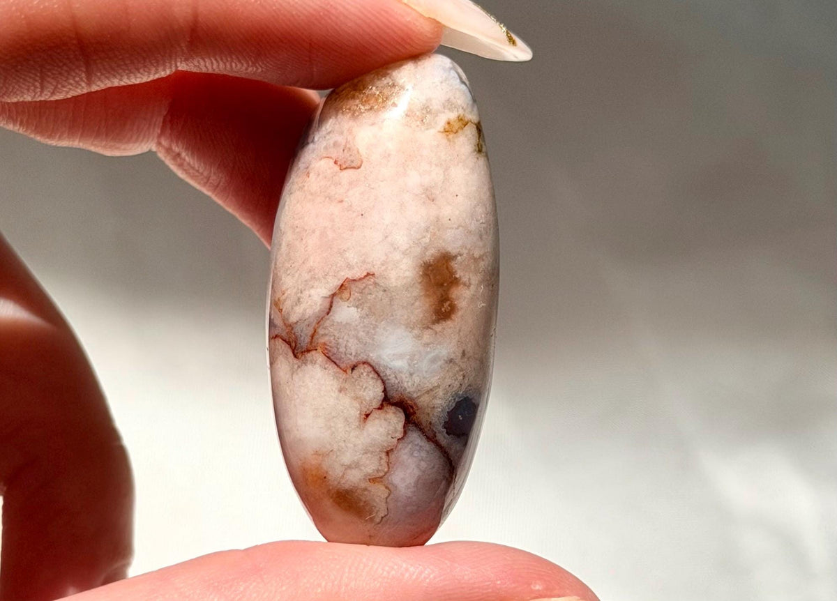 Blue Flower Agate Lingam Stone | Blue Flower Agate Shiva | Polished Crystal | Meditation Stone