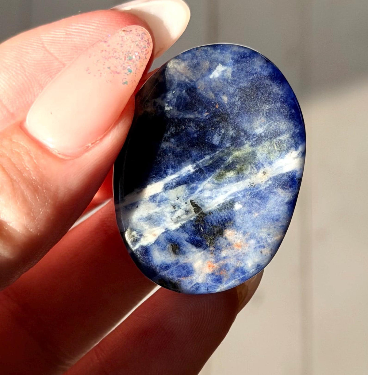 Sodalite Worry Stones | Sodalite Thumb Stone | Blue Crystal Pocket Stone | Sodalite Touch Stone
