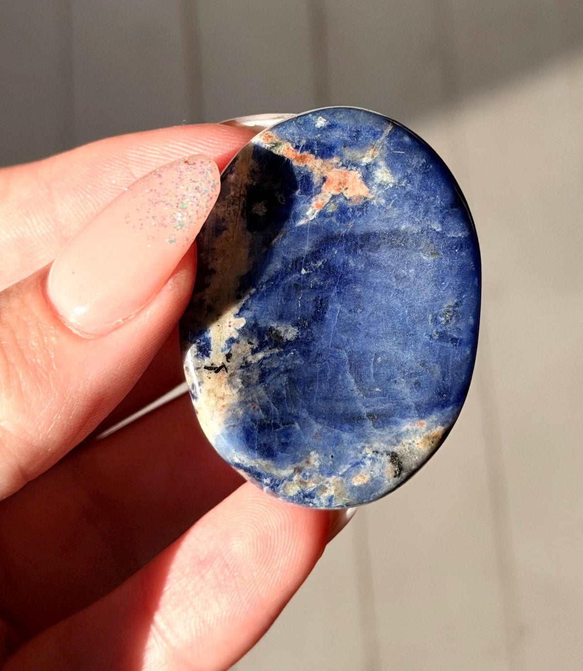 Sodalite Worry Stones | Sodalite Thumb Stone | Blue Crystal Pocket Stone | Sodalite Touch Stone