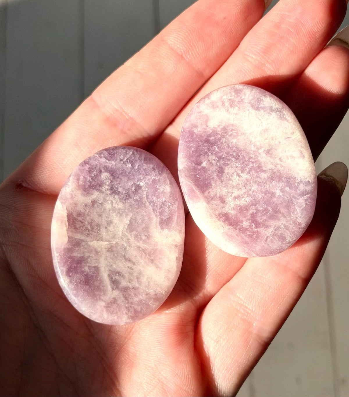 Lepidolite Worry Stone | Lepidolite Thumb Stone | Lepidolite Touch Stone | Purple Pebble
